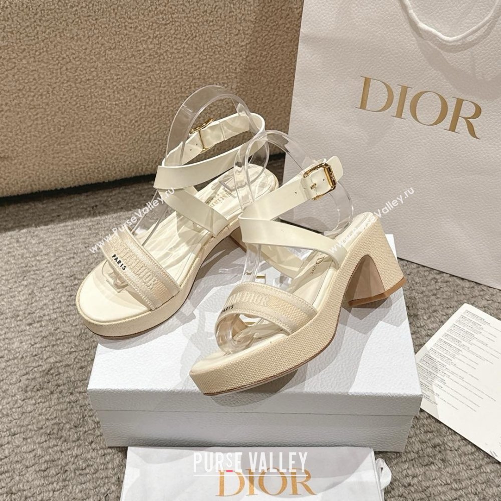 Dior Dway Heeled Sandals 7cm D22002 Beige 2025 (MD-25022010)