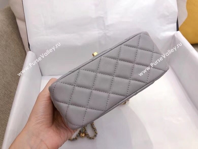 Chanel Lambskin & Gold-Tone Metal Flap Bag AS1786 Gray 2020 TOP (SMJD-20112327)