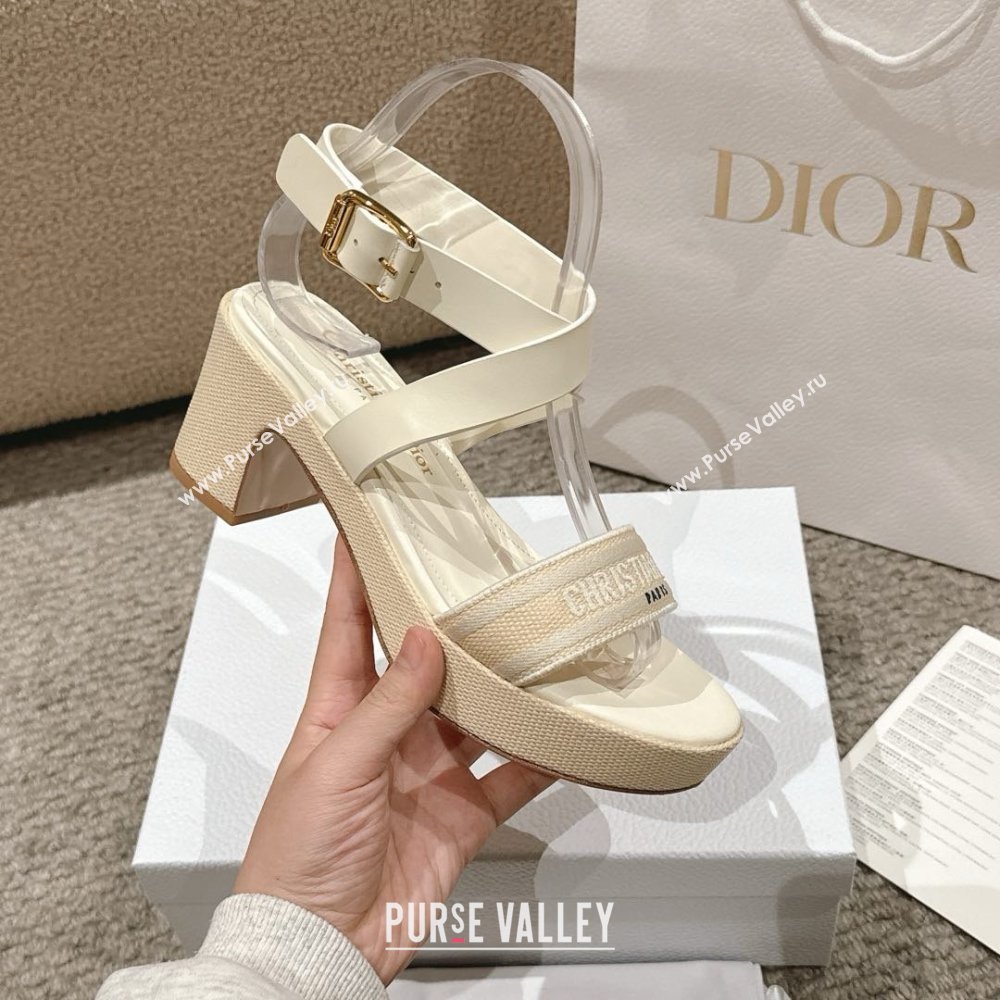 Dior Dway Heeled Sandals 7cm D22002 Beige 2025 (MD-25022010)