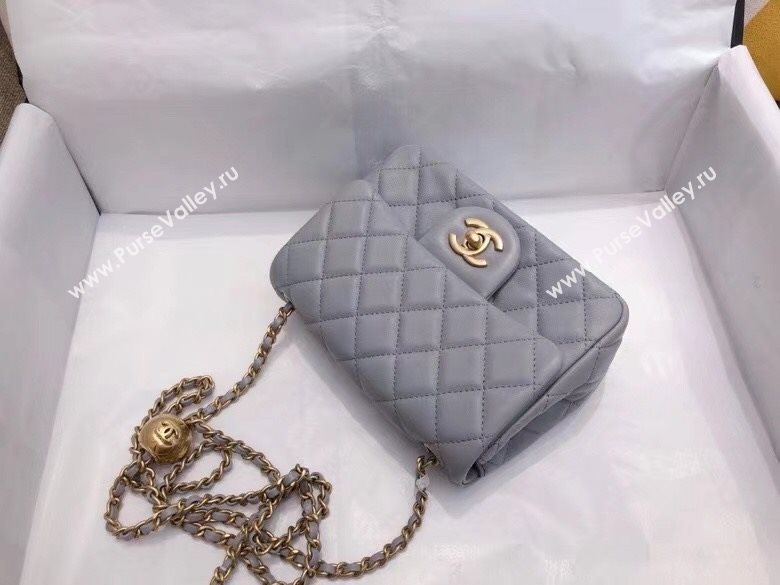 Chanel Lambskin & Gold-Tone Metal Flap Bag AS1786 Gray 2020 TOP (SMJD-20112327)