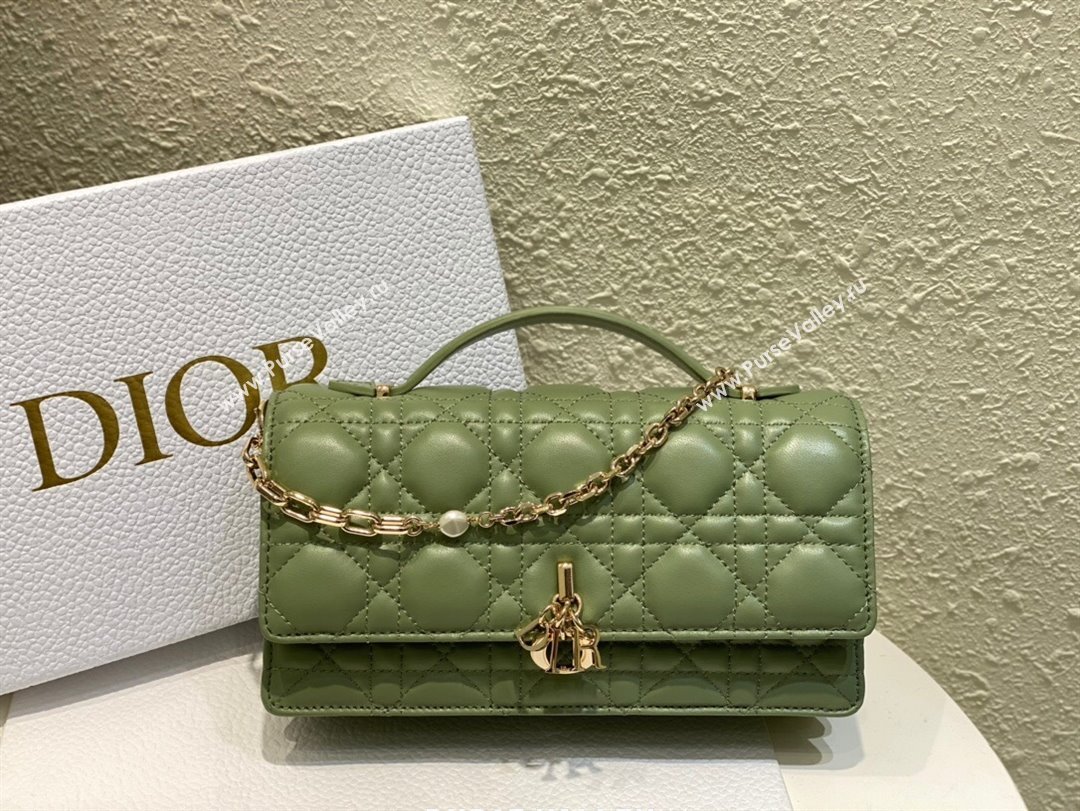 Dior My Dior Mini Bag in Green Cannage Lambskin 0980 2024 (DMZ-24050722)