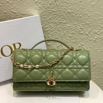 Dior My Dior Mini Bag in Green Cannage Lambskin 0980 2024 (DMZ-24050722)