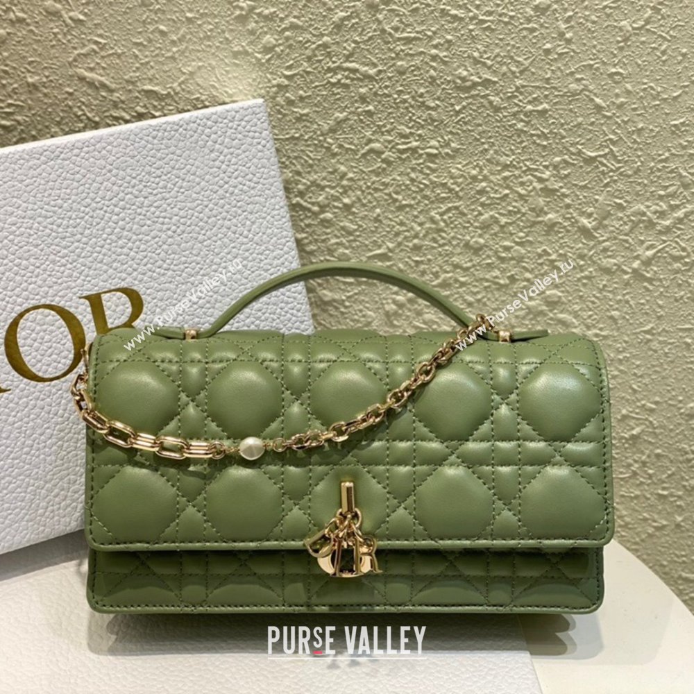 Dior My Dior Mini Bag in Green Cannage Lambskin 0980 2024 (DMZ-24050722)