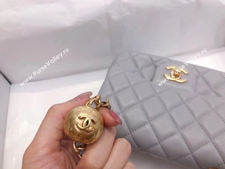 Chanel Lambskin & Gold-Tone Metal Flap Bag AS1786 Gray 2020 TOP (SMJD-20112327)