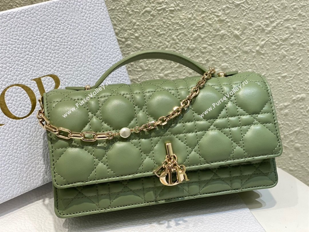 Dior My Dior Mini Bag in Green Cannage Lambskin 0980 2024 (DMZ-24050722)