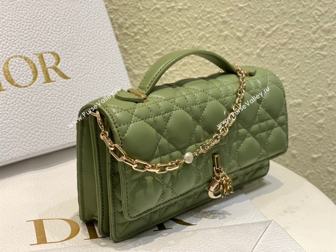 Dior My Dior Mini Bag in Green Cannage Lambskin 0980 2024 (DMZ-24050722)