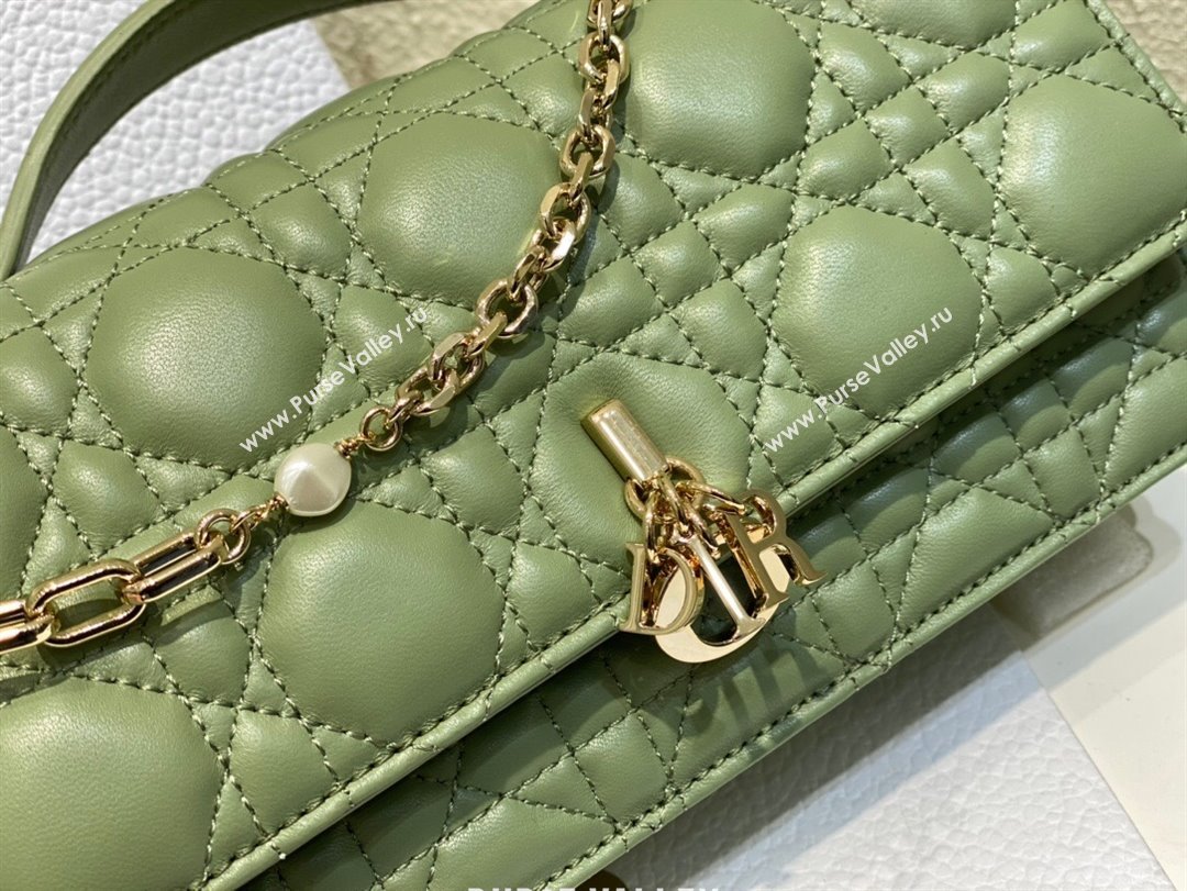 Dior My Dior Mini Bag in Green Cannage Lambskin 0980 2024 (DMZ-24050722)