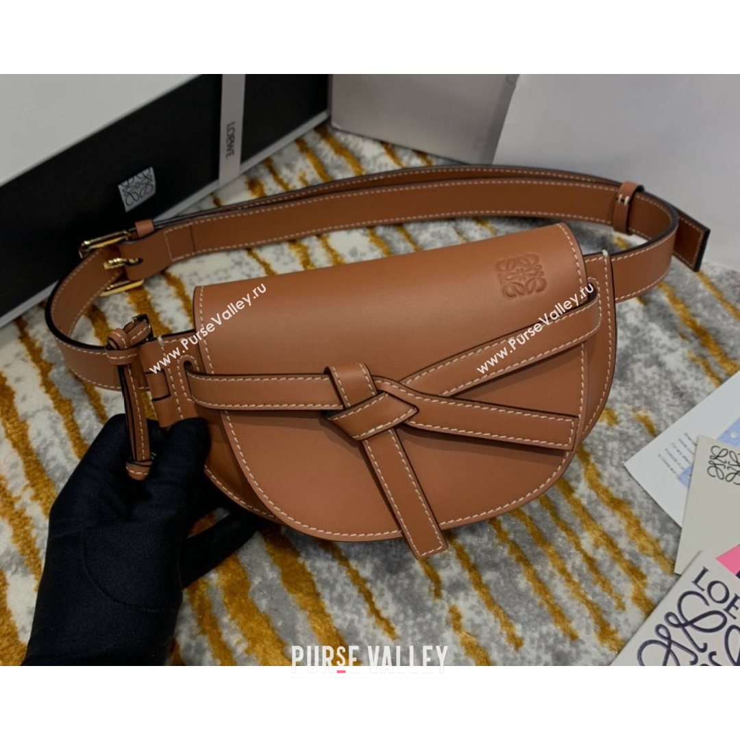 Loewe Mini Gate Belt Bag in Natural Calfskin Brown 2021 Top (ZD-210802055)