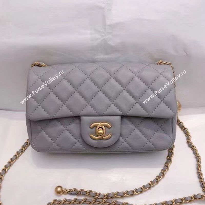 Chanel Lambskin & Gold-Tone Metal Flap Bag AS1787 Gray 2020 TOP (SMJD-20112334)