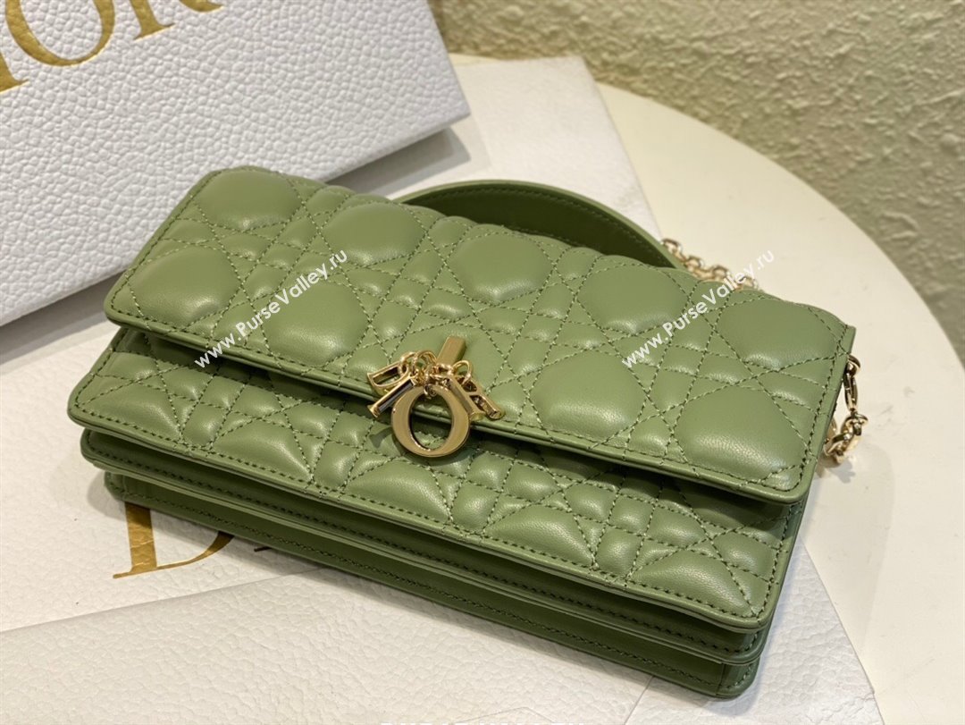 Dior My Dior Mini Bag in Green Cannage Lambskin 0980 2024 (DMZ-24050722)