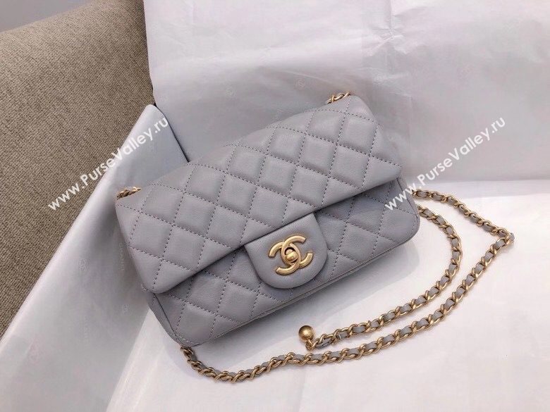 Chanel Lambskin & Gold-Tone Metal Flap Bag AS1787 Gray 2020 TOP (SMJD-20112334)