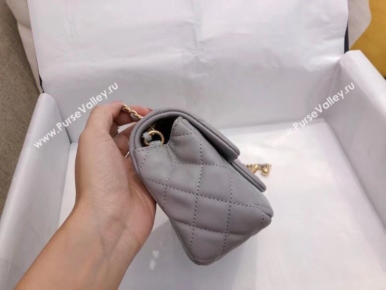 Chanel Lambskin & Gold-Tone Metal Flap Bag AS1787 Gray 2020 TOP (SMJD-20112334)