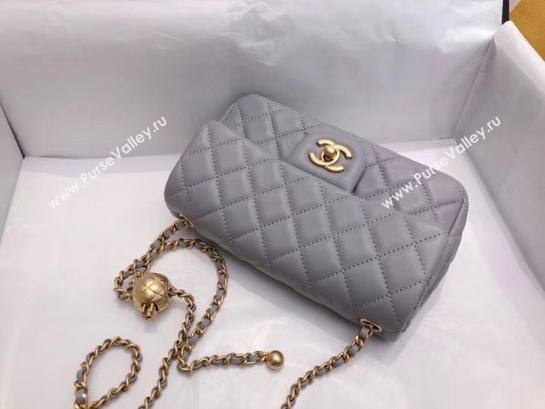 Chanel Lambskin & Gold-Tone Metal Flap Bag AS1787 Gray 2020 TOP (SMJD-20112334)