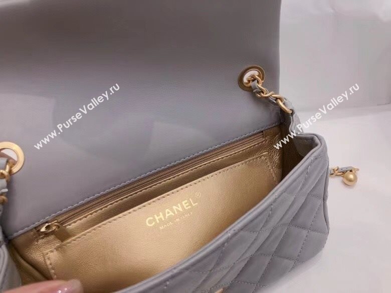 Chanel Lambskin & Gold-Tone Metal Flap Bag AS1787 Gray 2020 TOP (SMJD-20112334)