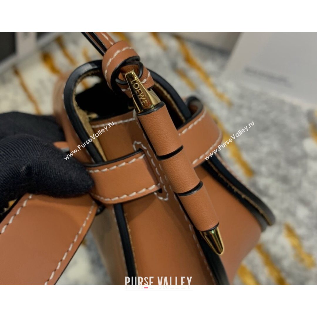 Loewe Mini Gate Belt Bag in Natural Calfskin Brown 2021 Top (ZD-210802055)