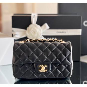 Chanel Quilted Lambskin Mini Classic Flap Bag A01116 Black/Gold 2024 Original Quality (MHE-24031411)