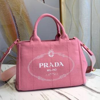 Prada Small Cotton Canvas Tote 1BG439 Light Pink 2021 (YZ-21080442)