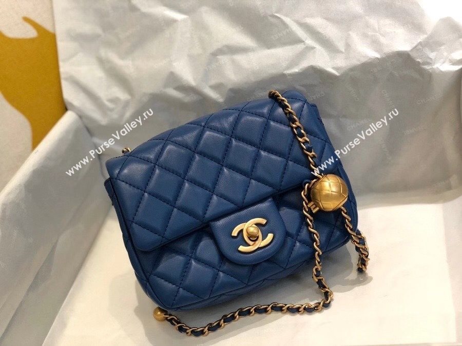 Chanel Lambskin & Gold-Tone Metal Flap Bag AS1786 Royal Blue 2020 TOP (SMJD-20112328)