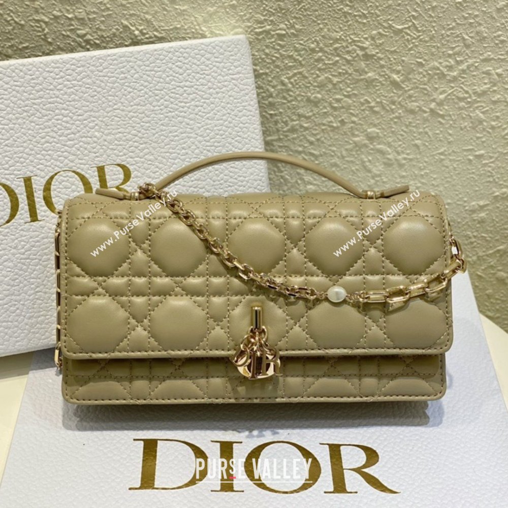 Dior My Dior Mini Bag in Apricot Cannage Lambskin 0980 2024 (DMZ-24050723)