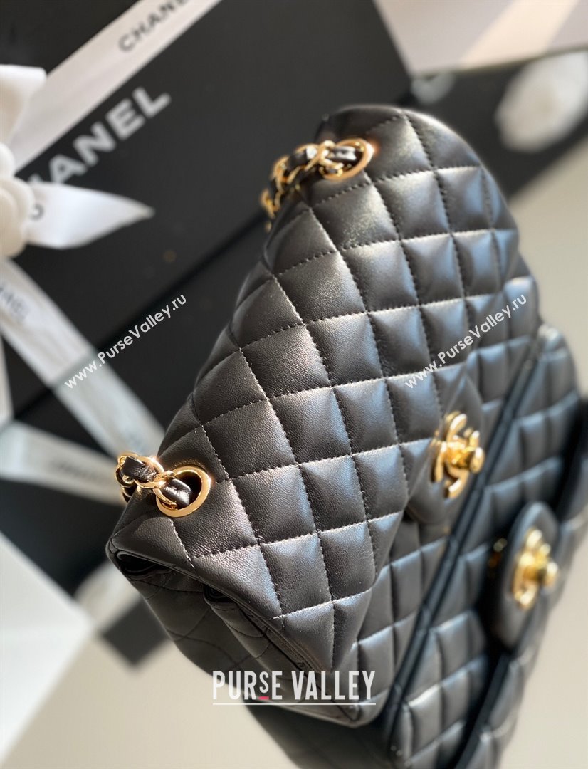 Chanel Quilted Lambskin Mini Classic Flap Bag A01116 Black/Gold 2024 Original Quality (MHE-24031411)
