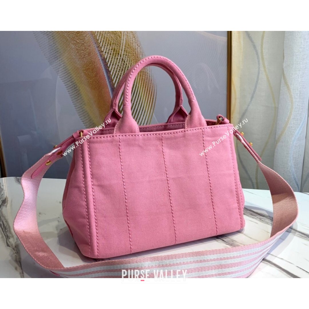 Prada Small Cotton Canvas Tote 1BG439 Light Pink 2021 (YZ-21080442)