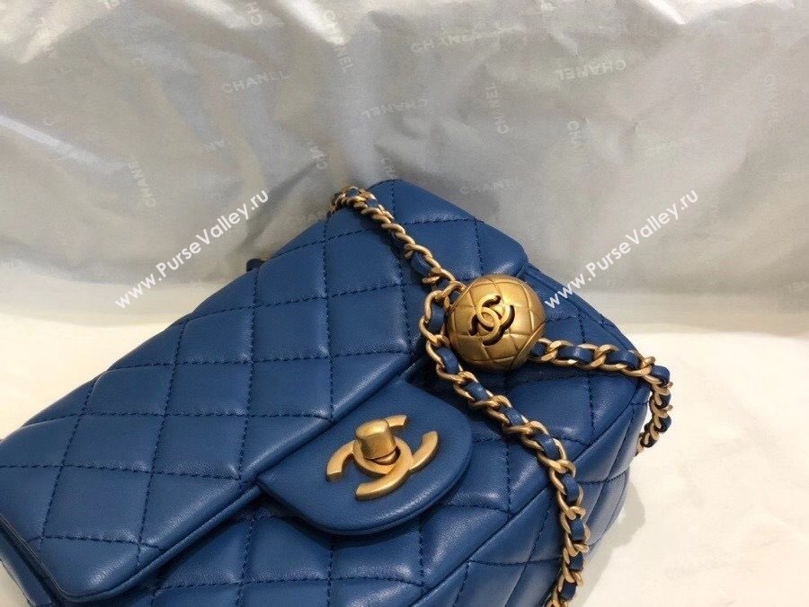 Chanel Lambskin & Gold-Tone Metal Flap Bag AS1786 Royal Blue 2020 TOP (SMJD-20112328)