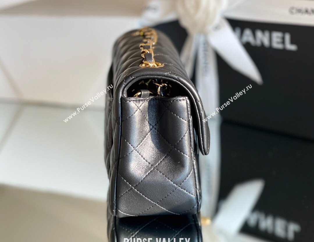 Chanel Quilted Lambskin Mini Classic Flap Bag A01116 Black/Gold 2024 Original Quality (MHE-24031411)