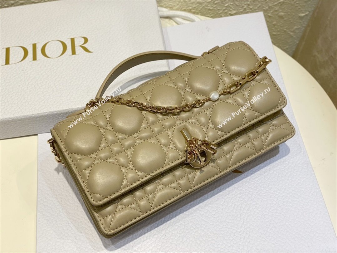 Dior My Dior Mini Bag in Apricot Cannage Lambskin 0980 2024 (DMZ-24050723)