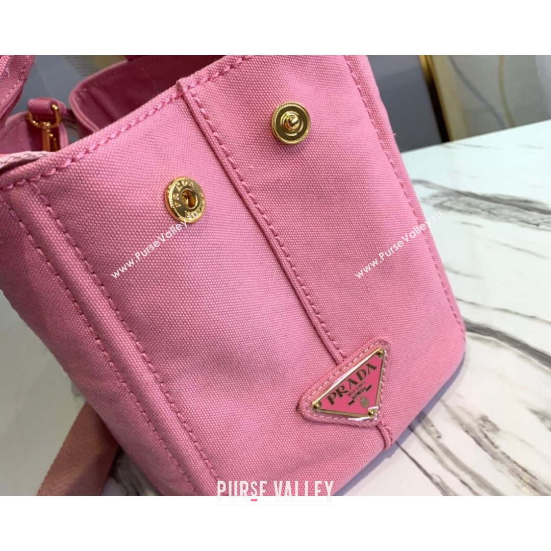 Prada Small Cotton Canvas Tote 1BG439 Light Pink 2021 (YZ-21080442)