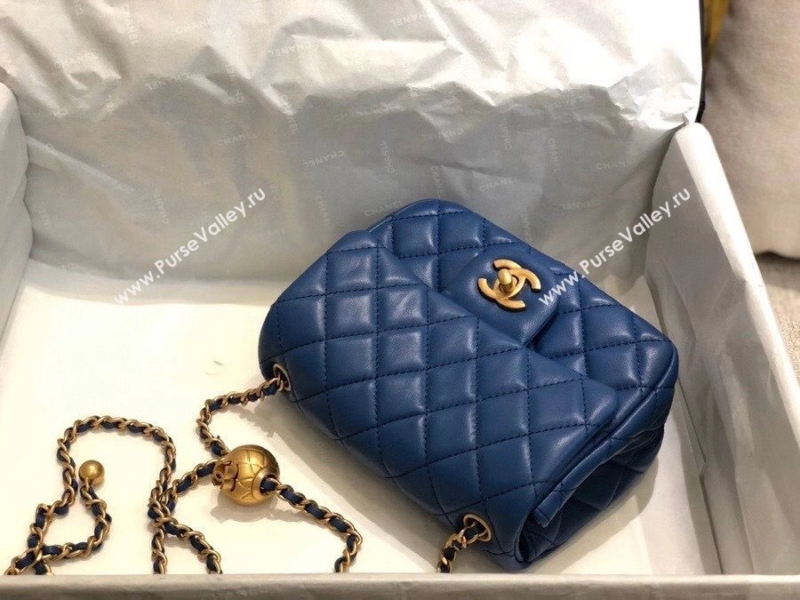 Chanel Lambskin & Gold-Tone Metal Flap Bag AS1786 Royal Blue 2020 TOP (SMJD-20112328)