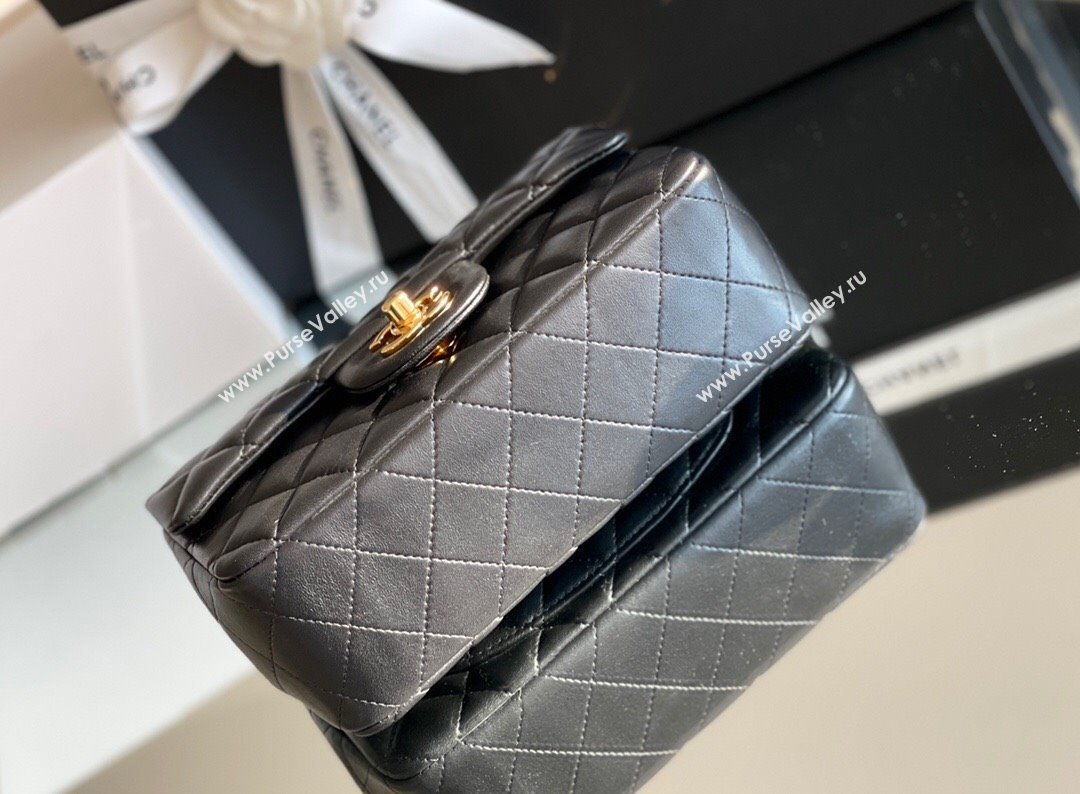 Chanel Quilted Lambskin Mini Classic Flap Bag A01116 Black/Gold 2024 Original Quality (MHE-24031411)