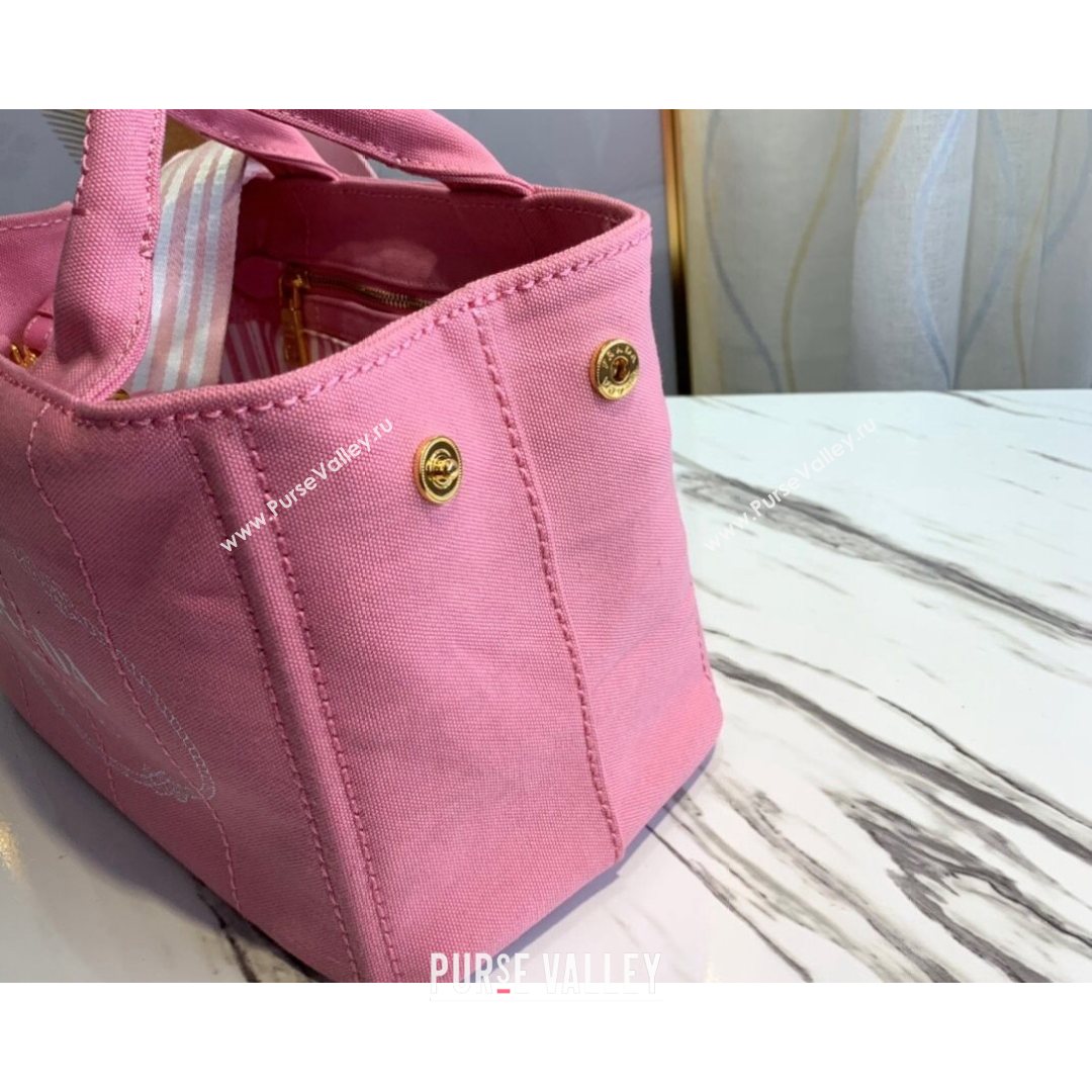 Prada Small Cotton Canvas Tote 1BG439 Light Pink 2021 (YZ-21080442)