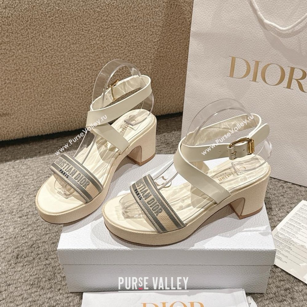Dior Dway Heeled Sandals 7cm D22002 Grey 2025 (MD-25022013)