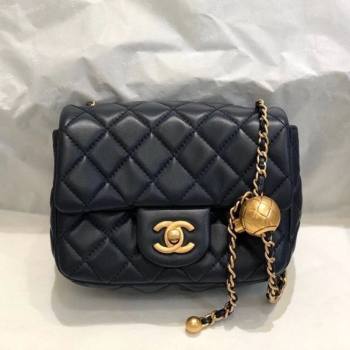 Chanel Lambskin & Gold-Tone Metal Flap Bag AS1786 Navy Blue 2020 TOP (SMJD-20112329)