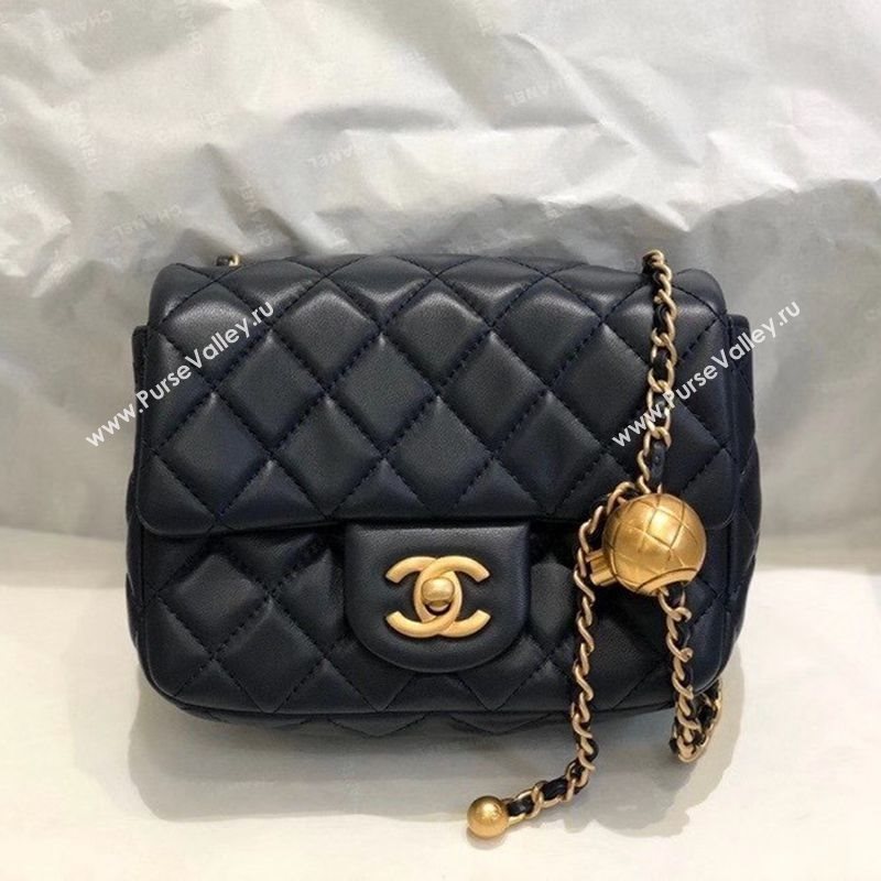 Chanel Lambskin & Gold-Tone Metal Flap Bag AS1786 Navy Blue 2020 TOP (SMJD-20112329)