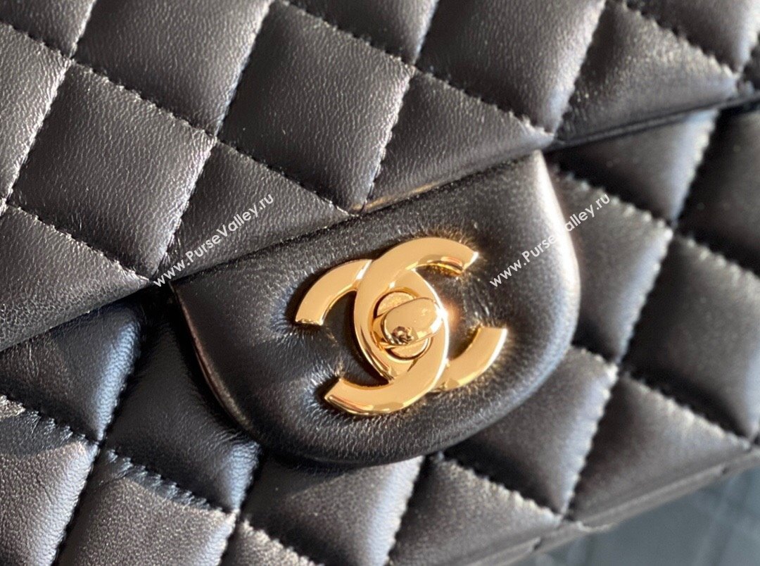 Chanel Quilted Lambskin Mini Classic Flap Bag A01116 Black/Gold 2024 Original Quality (MHE-24031411)