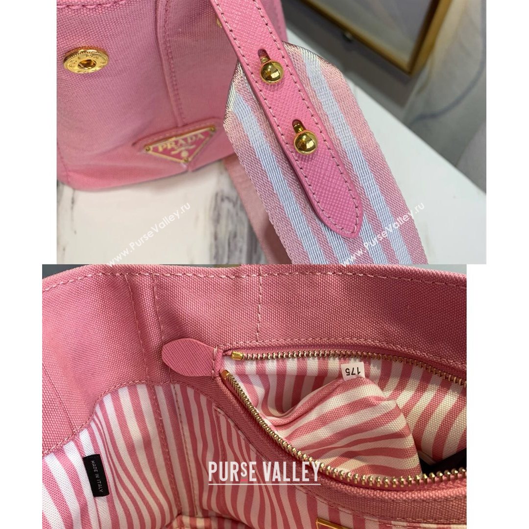 Prada Small Cotton Canvas Tote 1BG439 Light Pink 2021 (YZ-21080442)