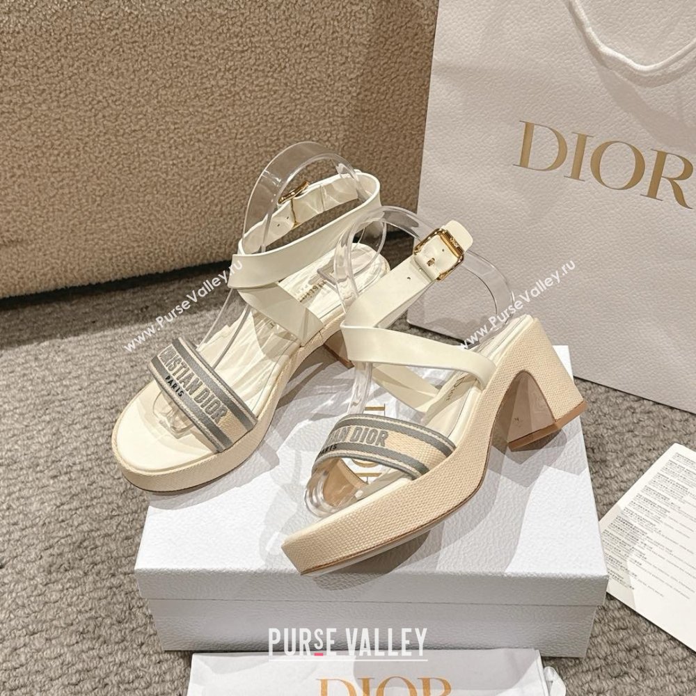 Dior Dway Heeled Sandals 7cm D22002 Grey 2025 (MD-25022013)