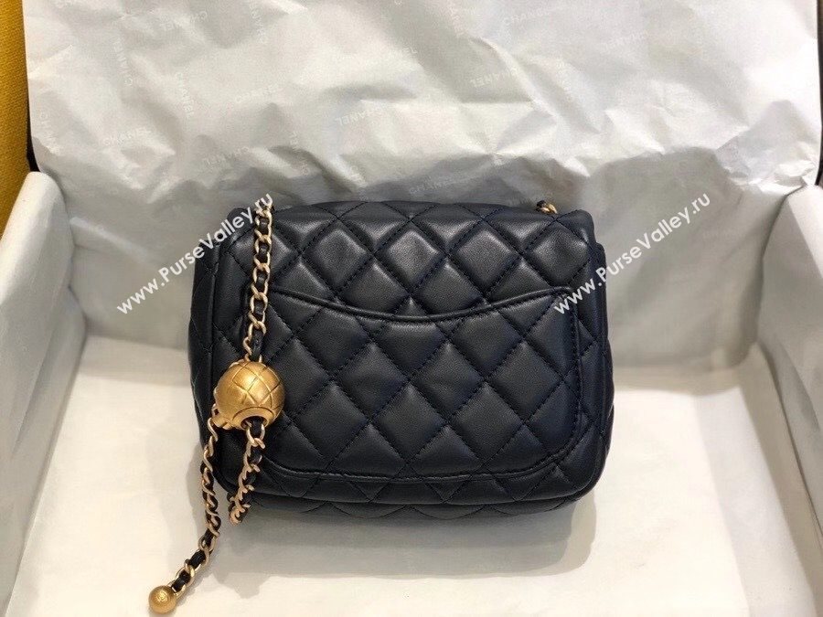 Chanel Lambskin & Gold-Tone Metal Flap Bag AS1786 Navy Blue 2020 TOP (SMJD-20112329)