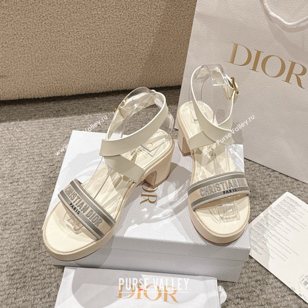 Dior Dway Heeled Sandals 7cm D22002 Grey 2025 (MD-25022013)