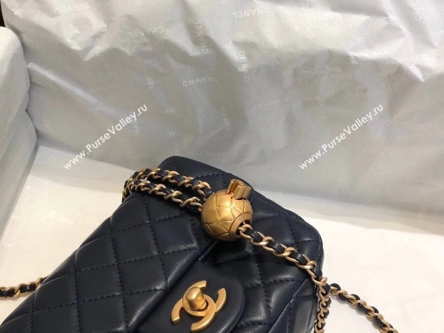 Chanel Lambskin & Gold-Tone Metal Flap Bag AS1786 Navy Blue 2020 TOP (SMJD-20112329)