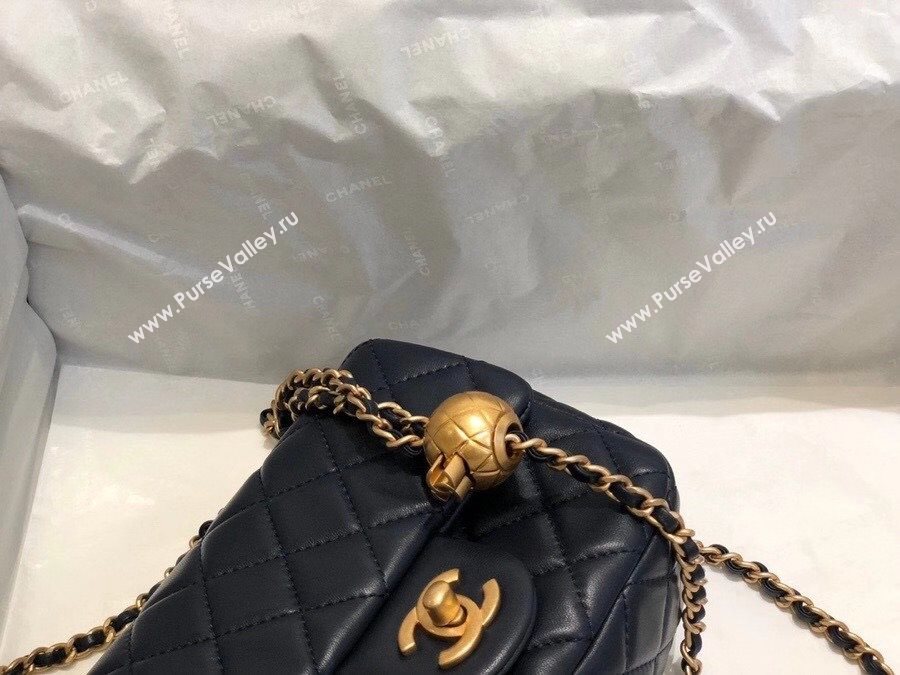 Chanel Lambskin & Gold-Tone Metal Flap Bag AS1786 Navy Blue 2020 TOP (SMJD-20112329)