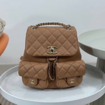 Chanel Grained Calfskin Backpack Bag AS3860 Brown 2023 Top (SM-23112809)