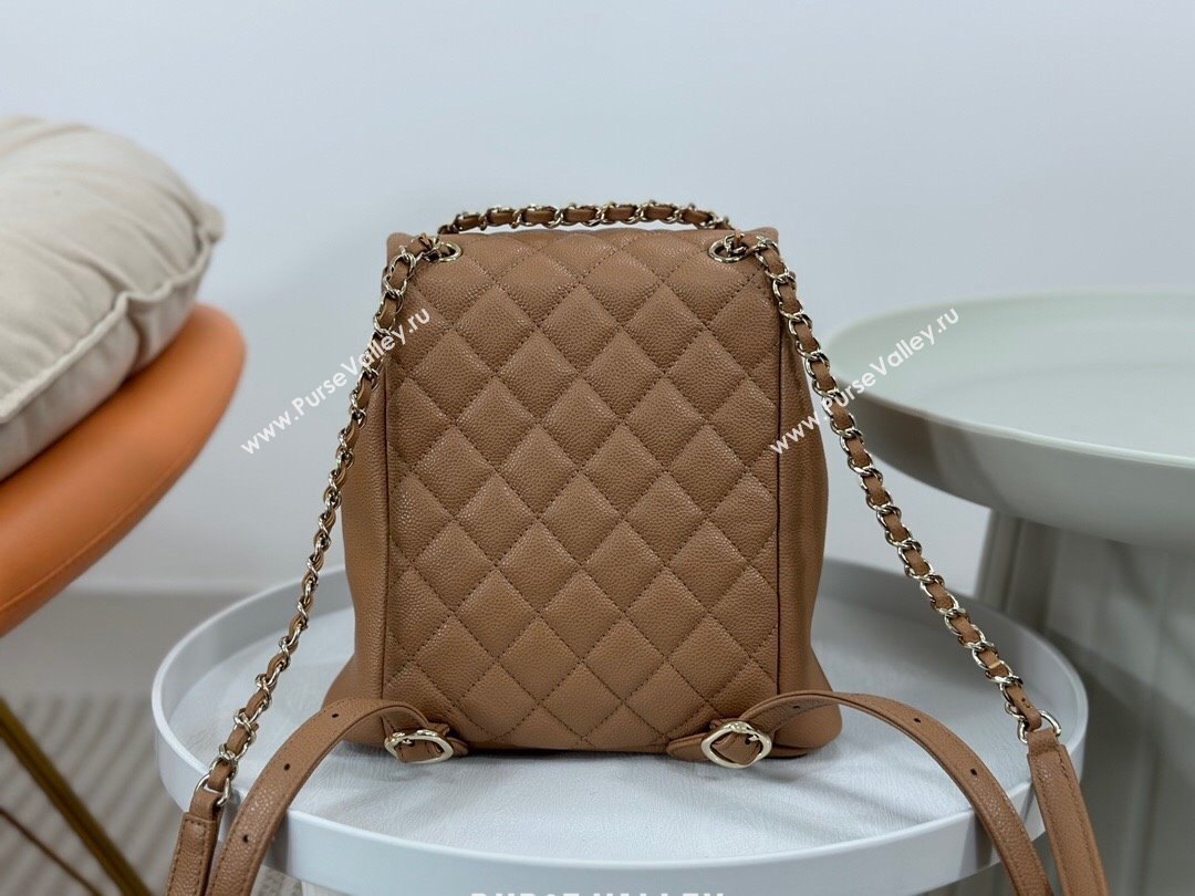 Chanel Grained Calfskin Backpack Bag AS3860 Brown 2023 Top (SM-23112809)