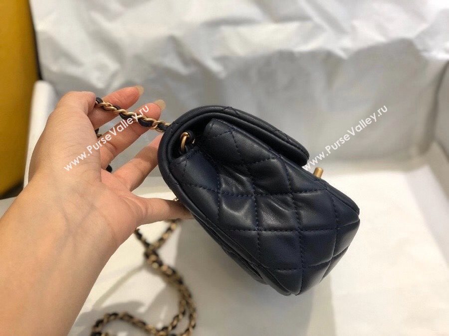 Chanel Lambskin & Gold-Tone Metal Flap Bag AS1786 Navy Blue 2020 TOP (SMJD-20112329)