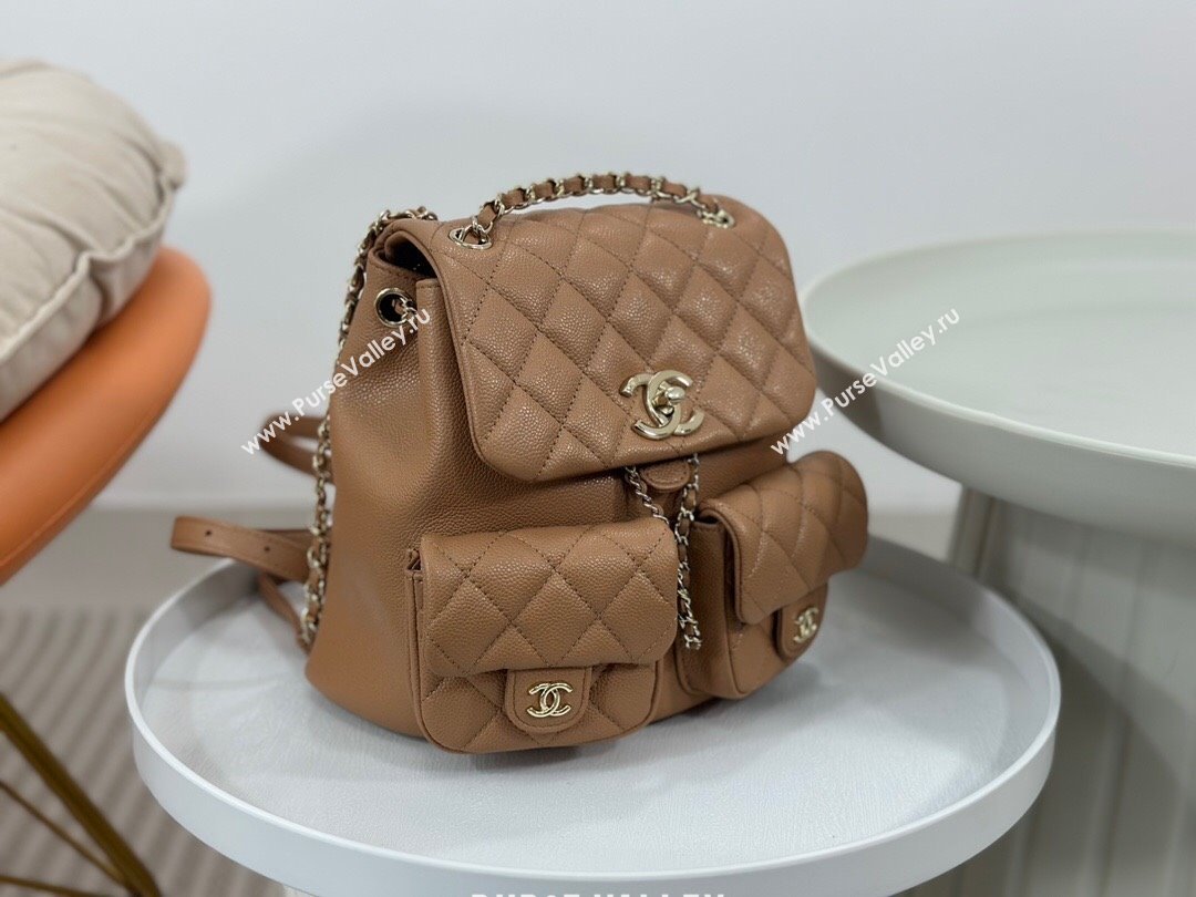 Chanel Grained Calfskin Backpack Bag AS3860 Brown 2023 Top (SM-23112809)