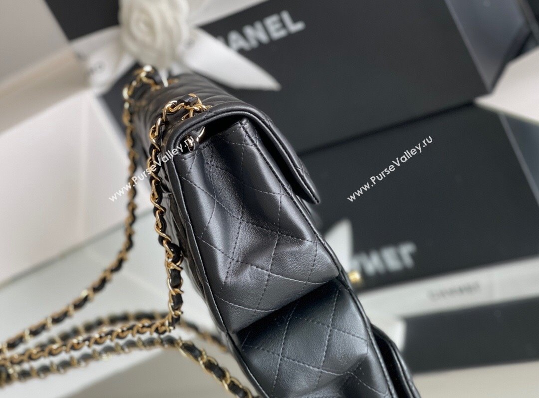 Chanel Quilted Lambskin Mini Square Flap Bag A01117 Black/Gold 2024 Original Quality (MHE-24031415)