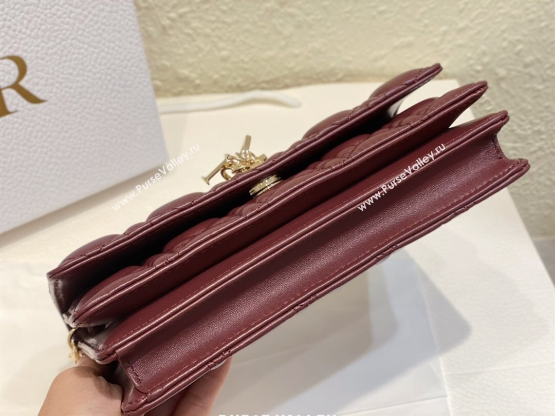 Dior My Dior Mini Bag in Burgundy Cannage Lambskin 0980 2024 (DMZ-24050725)
