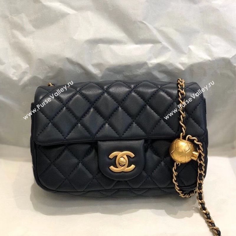 Chanel Lambskin & Gold-Tone Metal Flap Bag AS1787 Navy Blue 2020 TOP (SMJD-20112335)