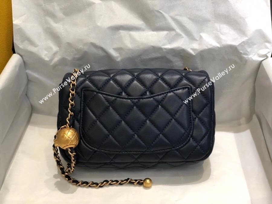 Chanel Lambskin & Gold-Tone Metal Flap Bag AS1787 Navy Blue 2020 TOP (SMJD-20112335)